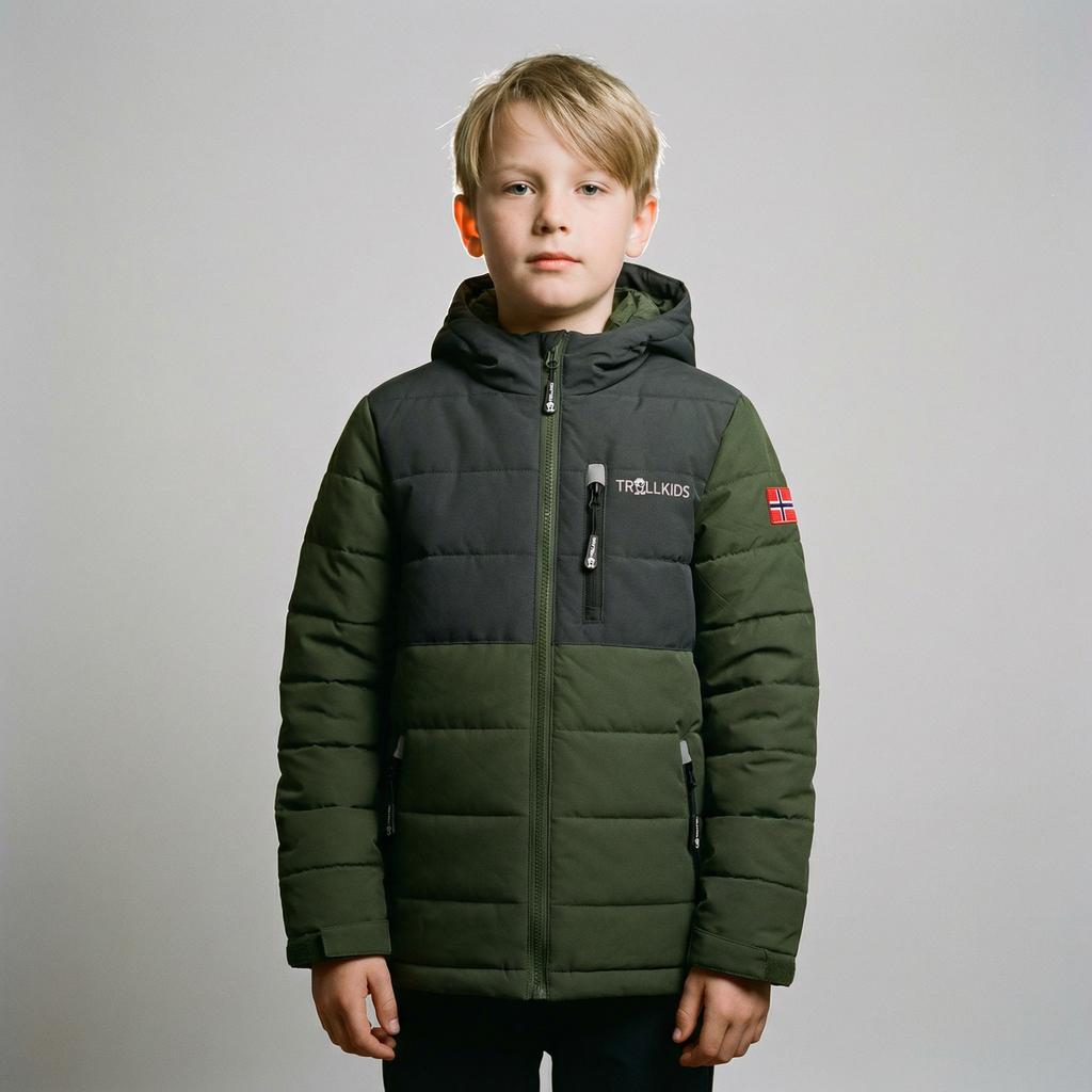 Kurtka zimowa dziecięca Trollkids Kids Hemsedal Snow Jacket XT wodoodporna zielona (513-347)