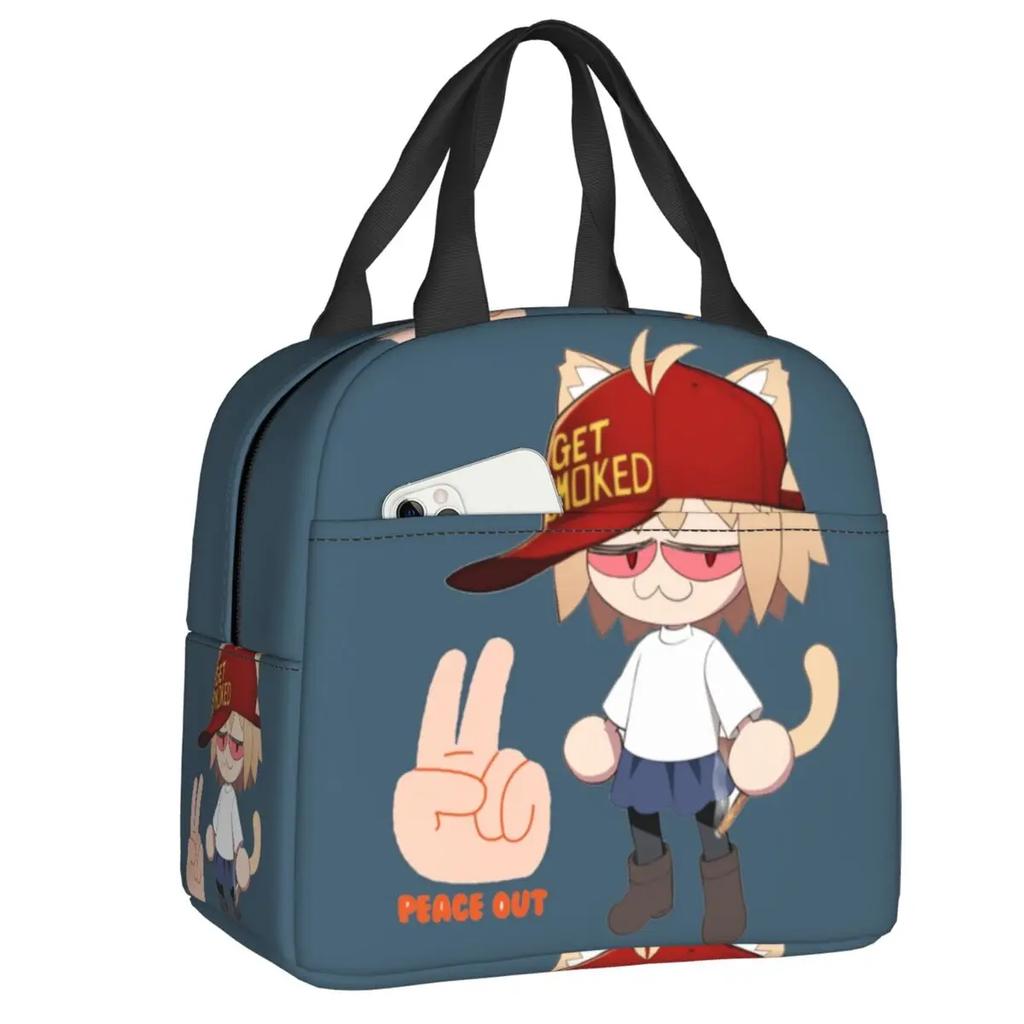 Neco Arc Cat Insulated Lunch Bags for Women Cartoon Comic Game Resuable Cooler Thermal Bento Box Work School Travel