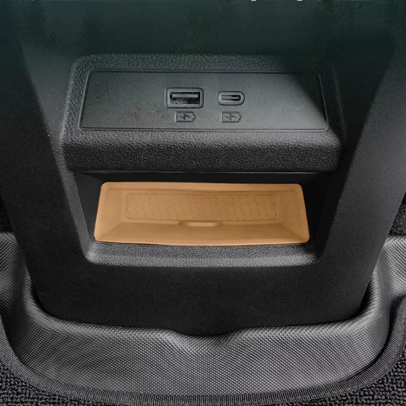 For BYD Song L DM-i 2024 2025 Rear Row Storage Box Back Seat Organizer Tray Silicone Storage Box Behind Armrest Box Modification