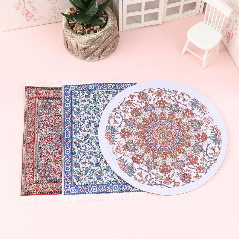 1:12 Миниатюрный кукольный домик, напольный коврик, напольный коврик, спальня, гостиная, модель, декор, игрушка, кукольный домик, аксессуары