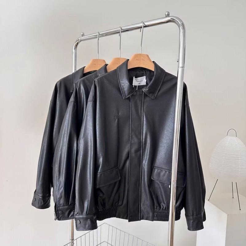 Мужская оверсайз кожаная куртка-косуха из ПУ Streetwear Повседневное свободное пальто в стиле пилот
