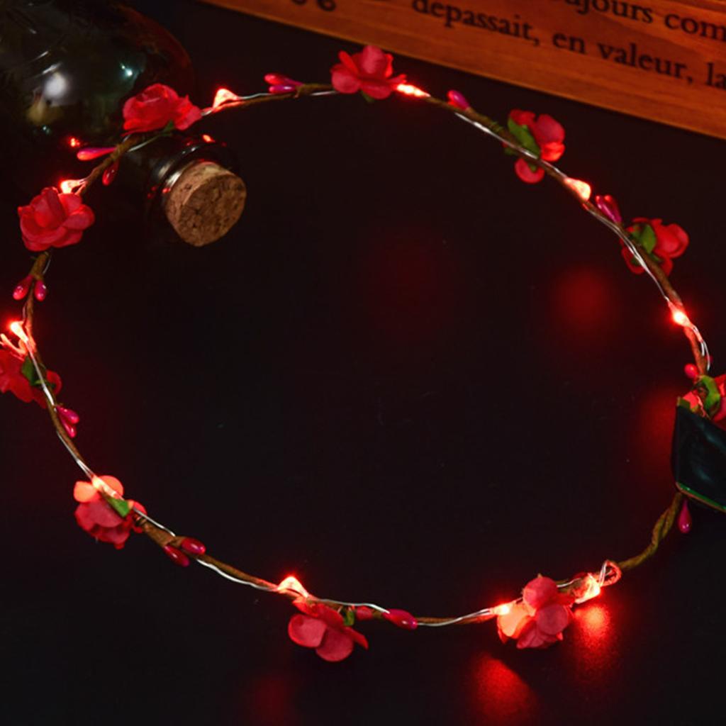 Гавайи Светодиодная светящаяся повязка на голову Искусственный цветок Светящийся Венок Корона Свадебная повязка на голову Женская Девичья Головной убор