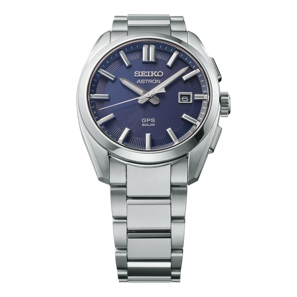 [ASTRON] SBXD033 Men's Solar GPS Satellite Radio-Controlled Watch, Made in Japan, Perpetual Calendar, Dark Blue Dial, Titanium