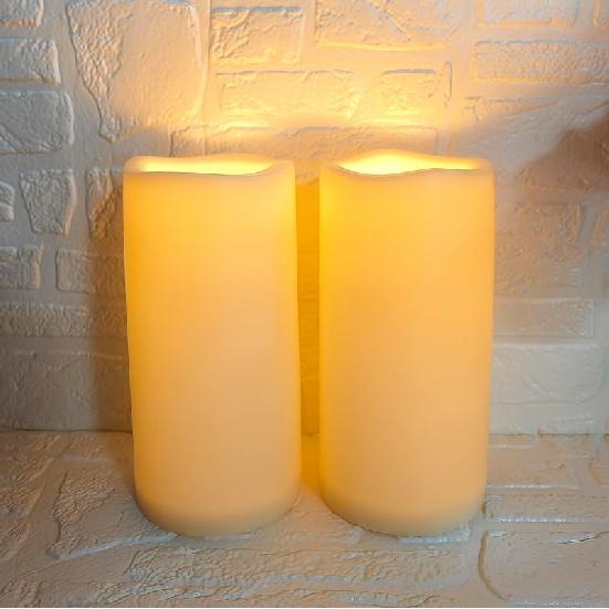 Пластиковая светодиодная свеча-столбик без пламени на батарейках с таймером езды, реалистичный мерцающий электрический свет для помещений, улицы, книжной полки, свадьбы