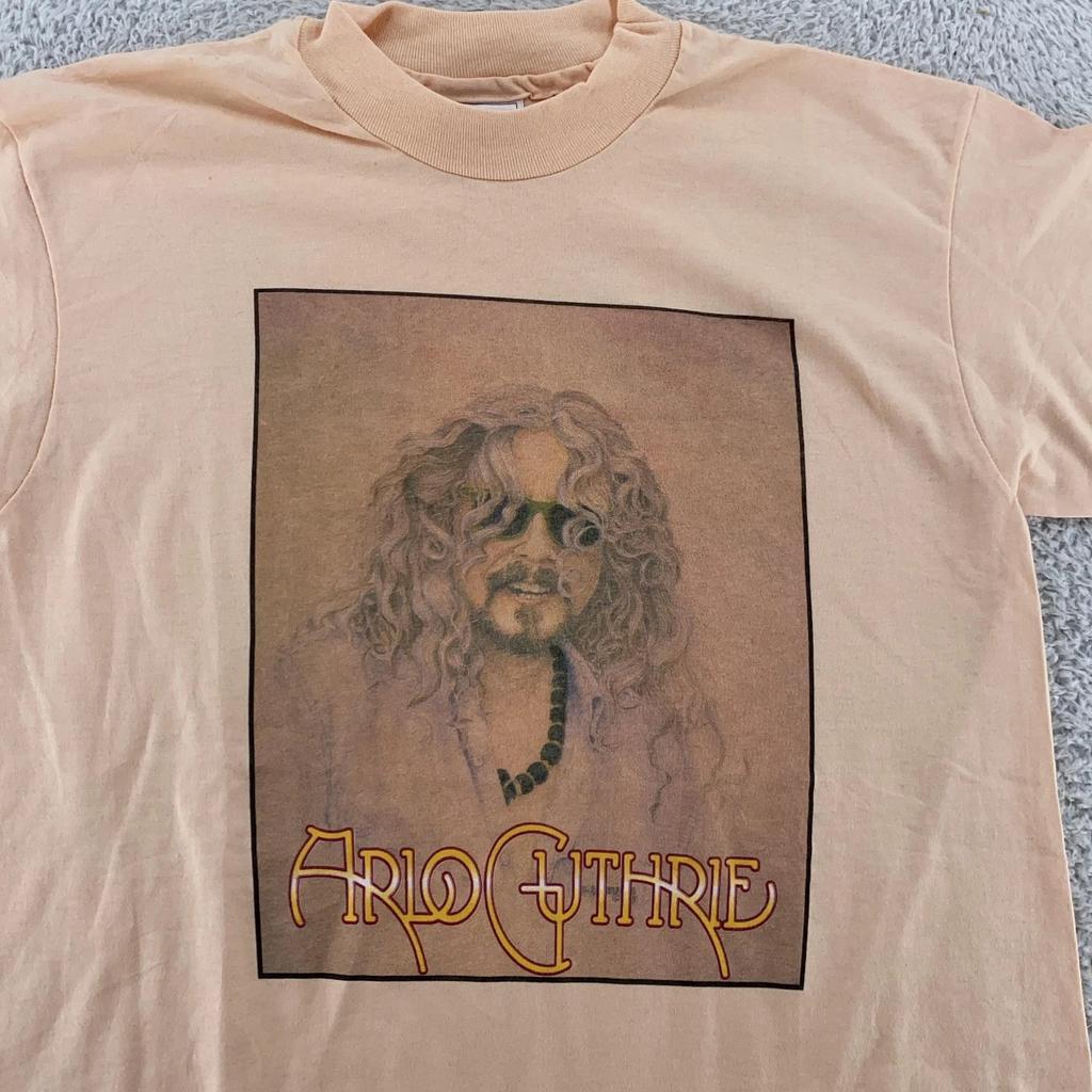 Винтажная мужская футболка Arlo Guthrie, размер S, с принтом для концерта folk music, 70-е 80-е