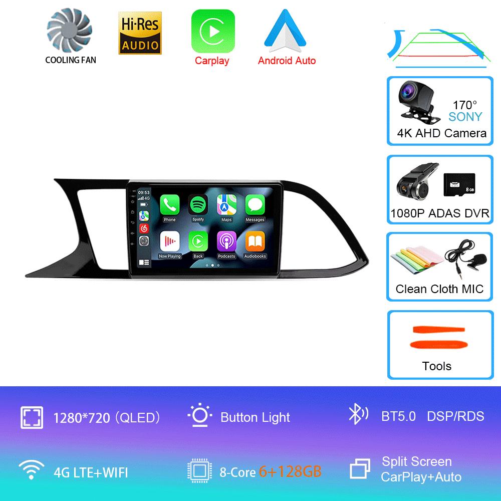 Android 14 Carplay для Seat Leon 3 2012 2013 2014 2015 - 2020 Навигация GPS Мультимедиа Автомобильный Радиоплеер стерео Wi-Fi+4G Auto BT