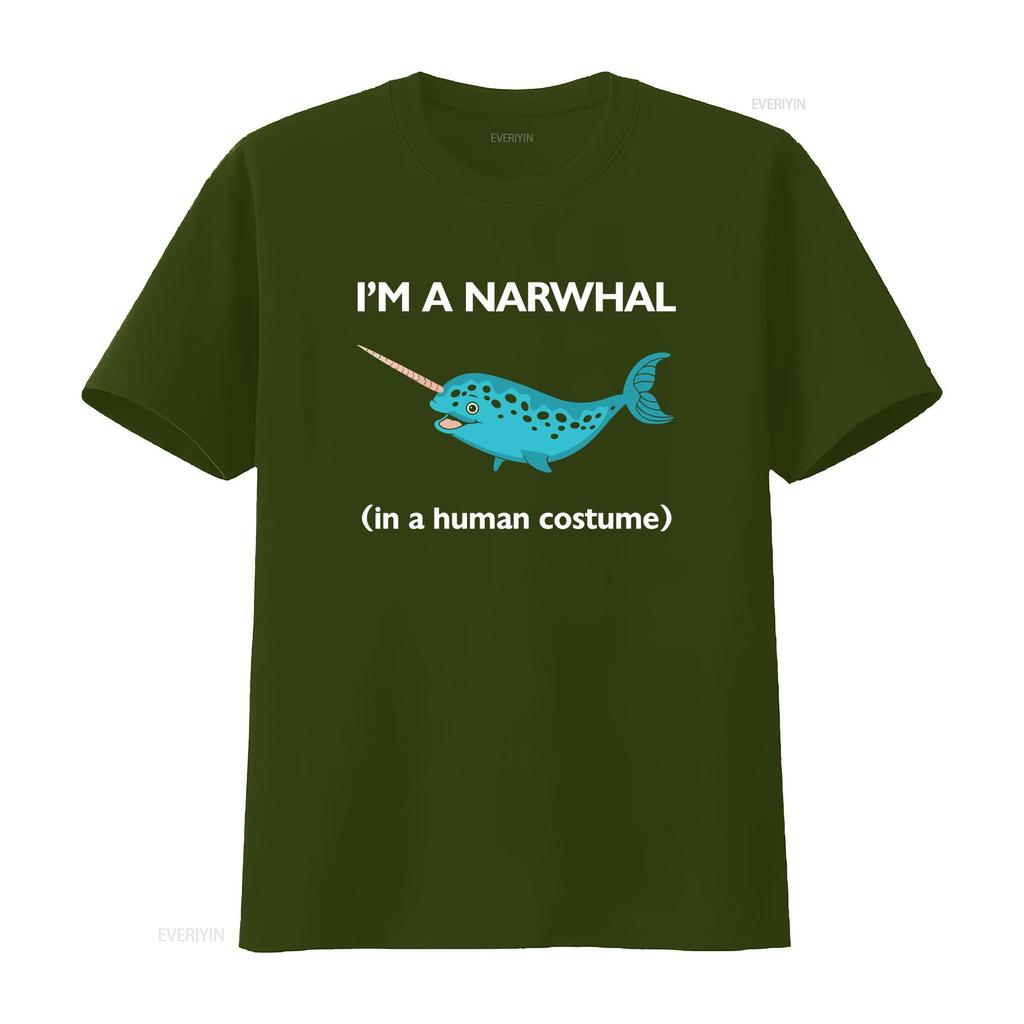 Смешная футболка I Am A Narwhal In Human Costume Рыба Море Океан винтажная стираная повседневная мягкая эластичная удобная дышащая