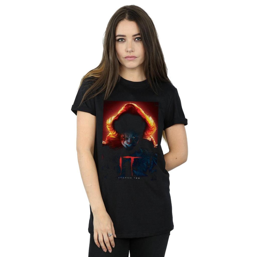 It Chapter 2 Womens/Ladies Pennywise Poster Cotton Boyfriend T-Shirt