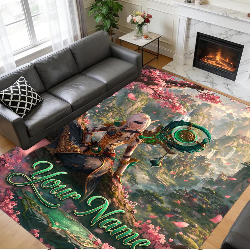 Crystal Velvet Rug Custom Name Text, Soft Non Slip Floor Mat Home DecorWorld of Warcraft