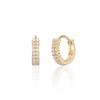 LUNNE 14k Double Pave Line One-Touch Ring Earrings (14k Gold) #LFE40