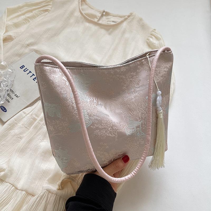 Высококачественная сумка-ведро на одно плечо для женщин, летняя, новая, модная, модная и универсальная сумка через плечо