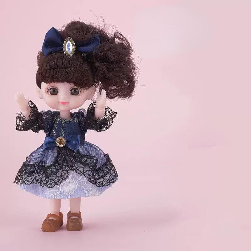 Мини-подвижная 13-шарнирная кукла 15 см, игрушка для девочек, 3D большие глаза, BJD принцесса, полная одежда, коллекция платьев, детская кукла в подарок