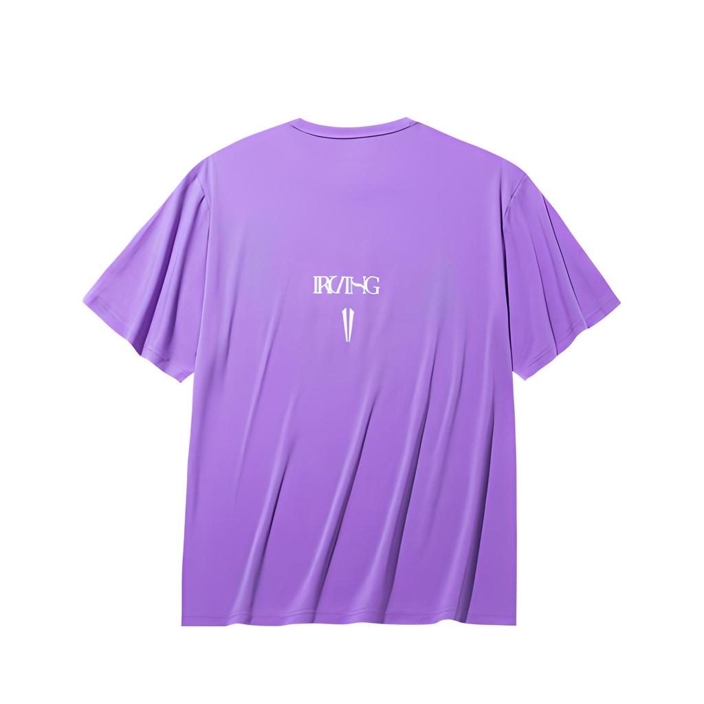 Anta Kyrie Irving Series Letter Round Neck Comfortable Versatile Breathable Short Sleeve T-Shirt Unisex Tops Jasmine-Purple 172431108-3
