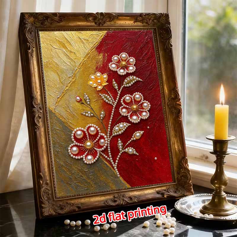 DIY холст для рисования жемчугом, цветочный дизайн, блестящий 3D-набор для творчества с бусинами, креативное хобби для декора стены гостиной