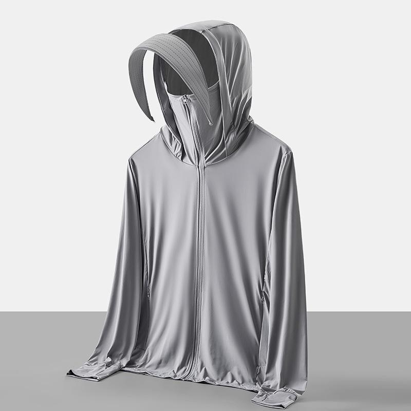 1011 New Summer Sunscreen Clothing Women's Skin Clothing UPF10 + Ice Silk Couple Casual Sports UV Protection Jacket