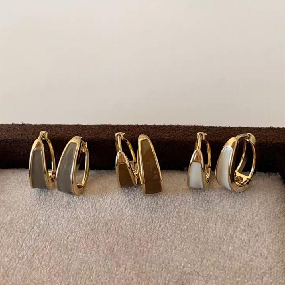 Серьги в корейском стиле для вечеринок во французском стиле, женские серьги-кольца, эмалированные серьги-пряжки Huggie