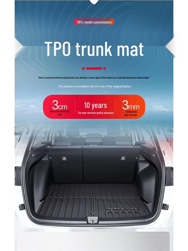 Jetta VS8 TPE Waterproof Trunk Mat - Car Interior Accessory