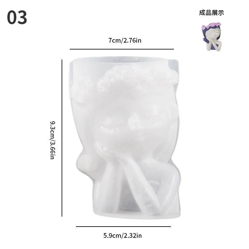 Силиконовая форма 3D, милая девушка, цветочный горшок, форма для поделок своими руками, гипсовая свеча, кристалл, эпоксидная смола, форма для домашнего декора