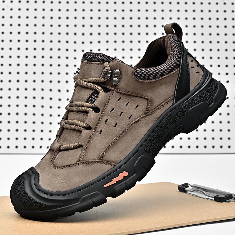 Outdoor Hiking Shoes Men Genuine Leather Camping Sneakers Man Casual Shoes Luxury Brand Casual Men's Footwear