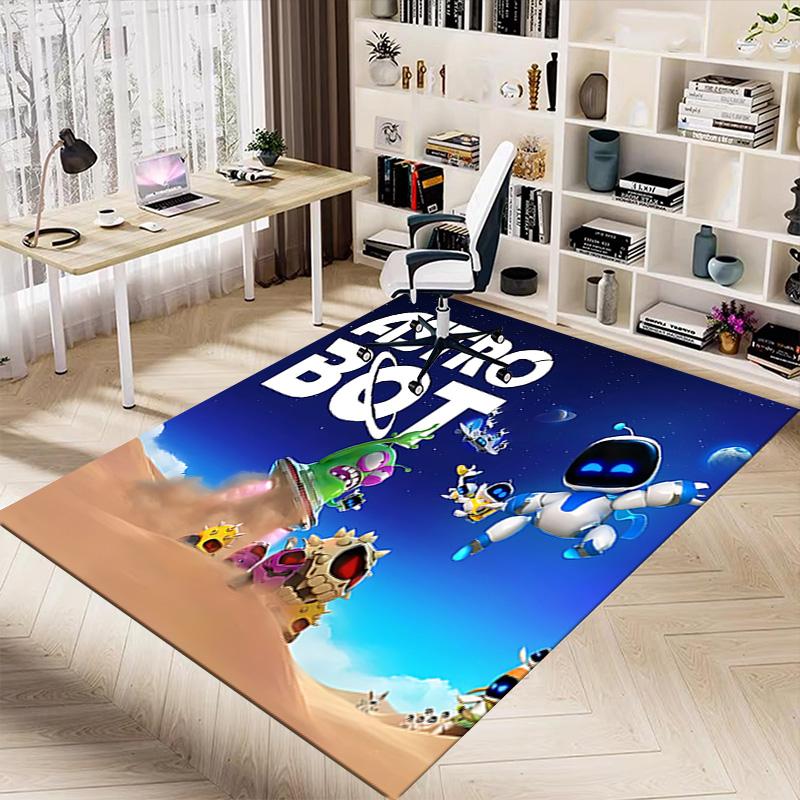 1pc Astro Bot Adventure Carpet for Playroom Bedroom Living Room Sofa Home Decor,kids Game Area Rug Non-slip Floor Mat Y72311