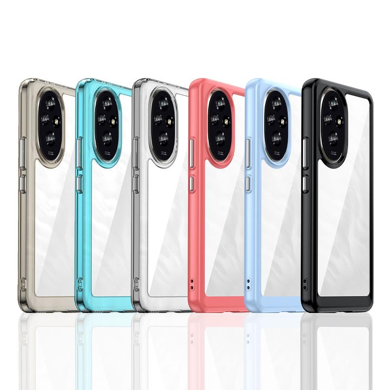 Акриловый противоударный чехол для телефона Honor 200 Pro Прозрачная задняя крышка с рамкой цвета конфет для Honor 200 Lite