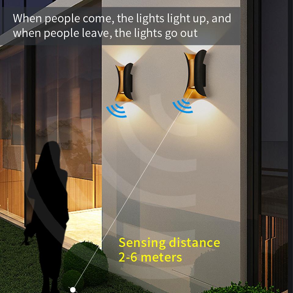 Светодиодный настенный светильник 10 Вт, водонепроницаемый, IP66, настенный светильник для крыльца, сада, для внутреннего использования, для спальни, прикроватный светильник, черный