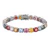 Butterflykiss Luxury 3/4/5/6.5MM Colored Rainbow Tennis Moissanite Bracelets Plated Gold 925 Silver Fine Jewelry Gift