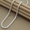 Box Chain Necklace 925 Jewelry Silver 4MM Width Chain Link Necklaces for Women Men Jewelry New