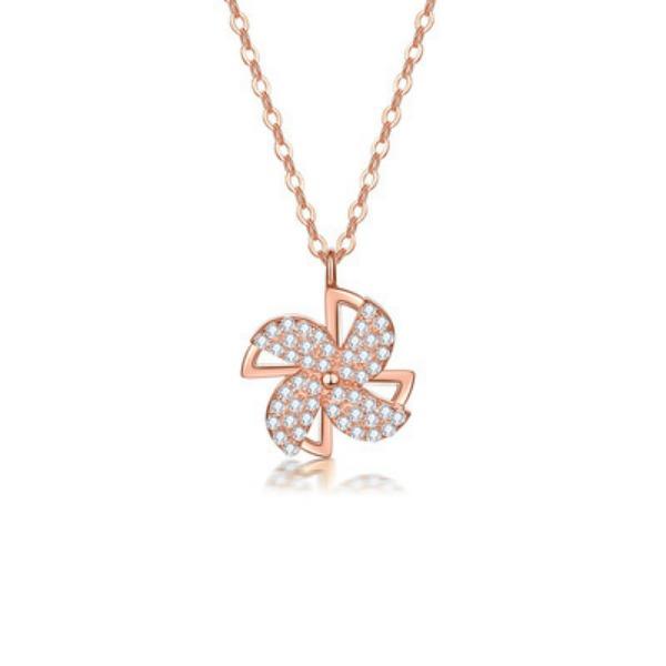 Ожерелье с вращающейся мельницей, японская и корейская детская забавная подвеска в виде замочка-сердца для девушки с костяной цепью для подруги