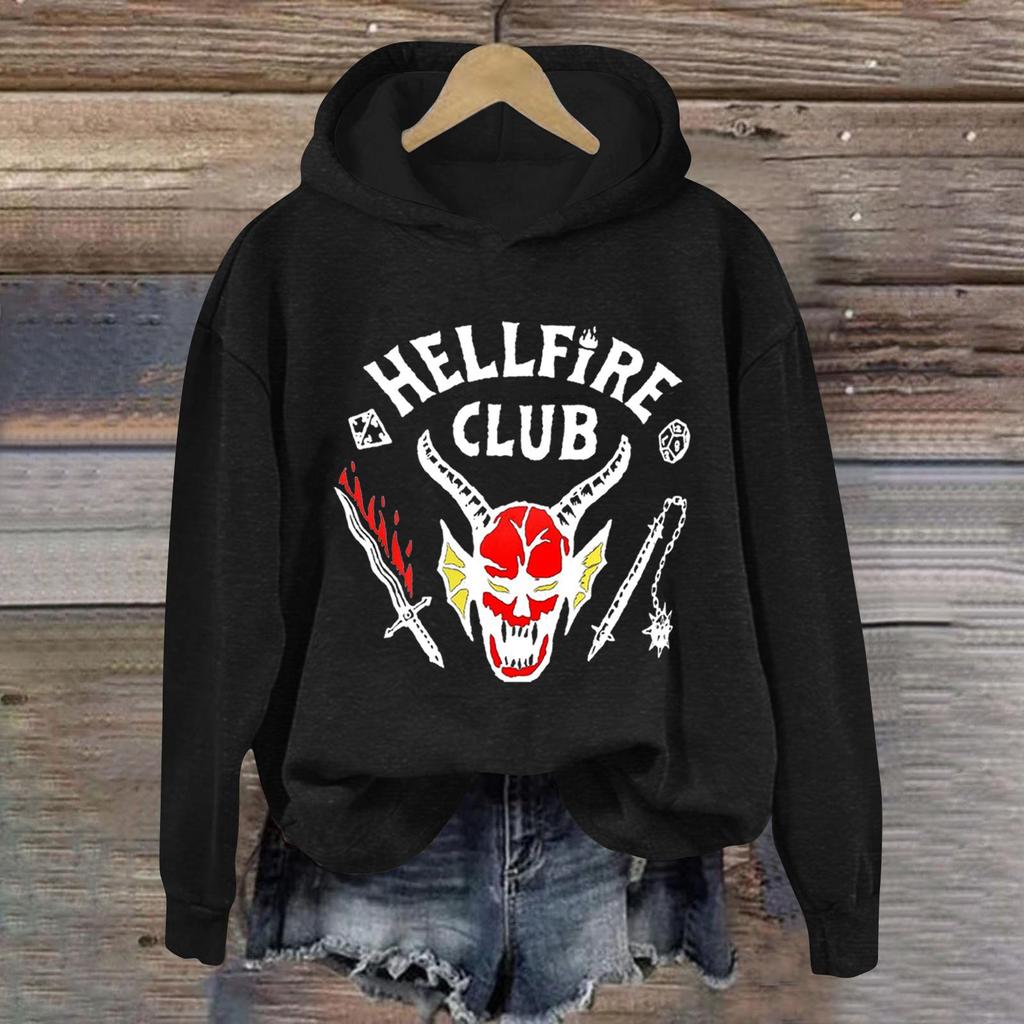 Женская модная повседневная толстовка с длинными рукавами, принтом и капюшоном