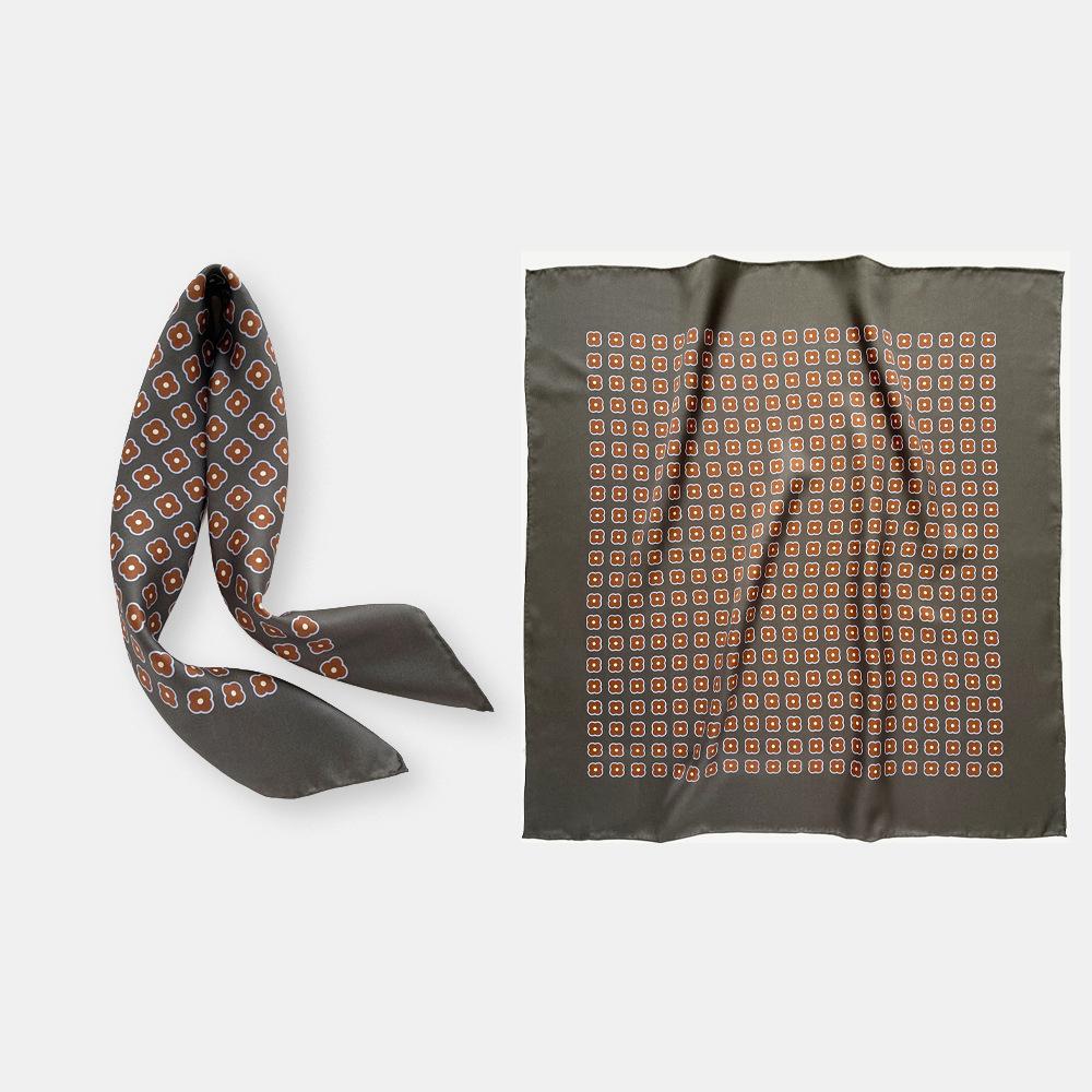 May Kaji American retro headband square scarf neck shirt with cashew flower paisley silk scarf suit accessories