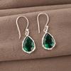 Green Emerald Gemstone Earrings Jewelry, Handmade Gorgeous Silver Earrings , 925 Sterling Silver Jewelry For Wedding Gift
