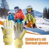 Детские лыжные перчатки для холодной погоды, сноубординга, катания на санях, ветрозащитные бархатные теплые варежки с сенсорным экраном