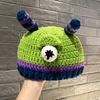 Autumn and winter new ruffian funny big-eyed Shrek knitted wool hat cute warm cartoon cute hat