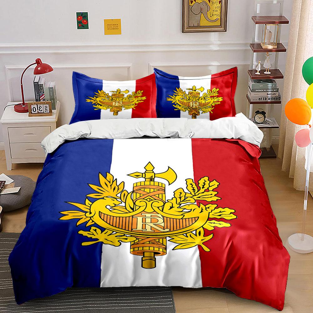 French Flag Bedding Set Bedding Duvet Cover Set Duvet Cover Pillowcases (1 * Duvet Cover 2 * Pillowcases, without duvet insert)
