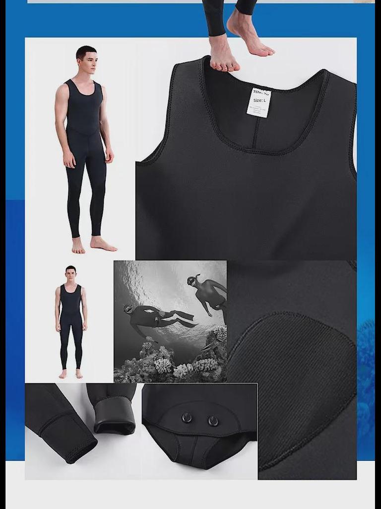 Camouflage 5mm Two-Piece Long-Sleeve Diving Suit - Thick & Warm for Winter Swimming and Spearfishing