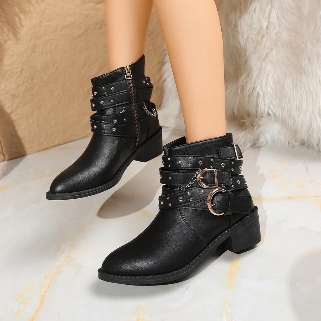 Fashion 2025 Women Platform Comfortable Retro Boots Winter Round Head Zip Shoes Women Fashion Outdoor Comfortable Boots Zapatos De Mujer