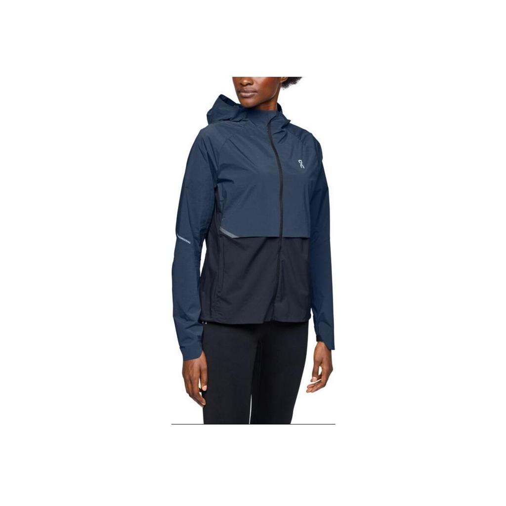 Куртка женская на молнии с капюшоном в стиле колор-блок с длинным рукавом, синяя 1WE10410133