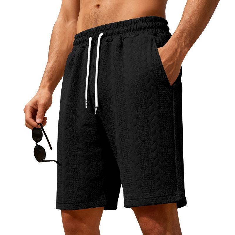 Spring and Summer Men's Simple and Loose Plaid Texture Textured Sporty Casual Shorts for Men