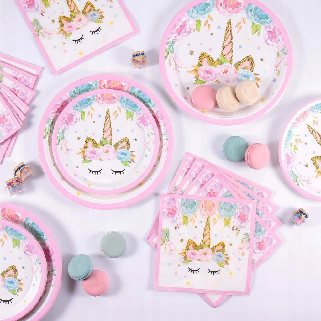 Unicorn Plates, 18cm, 6pcs