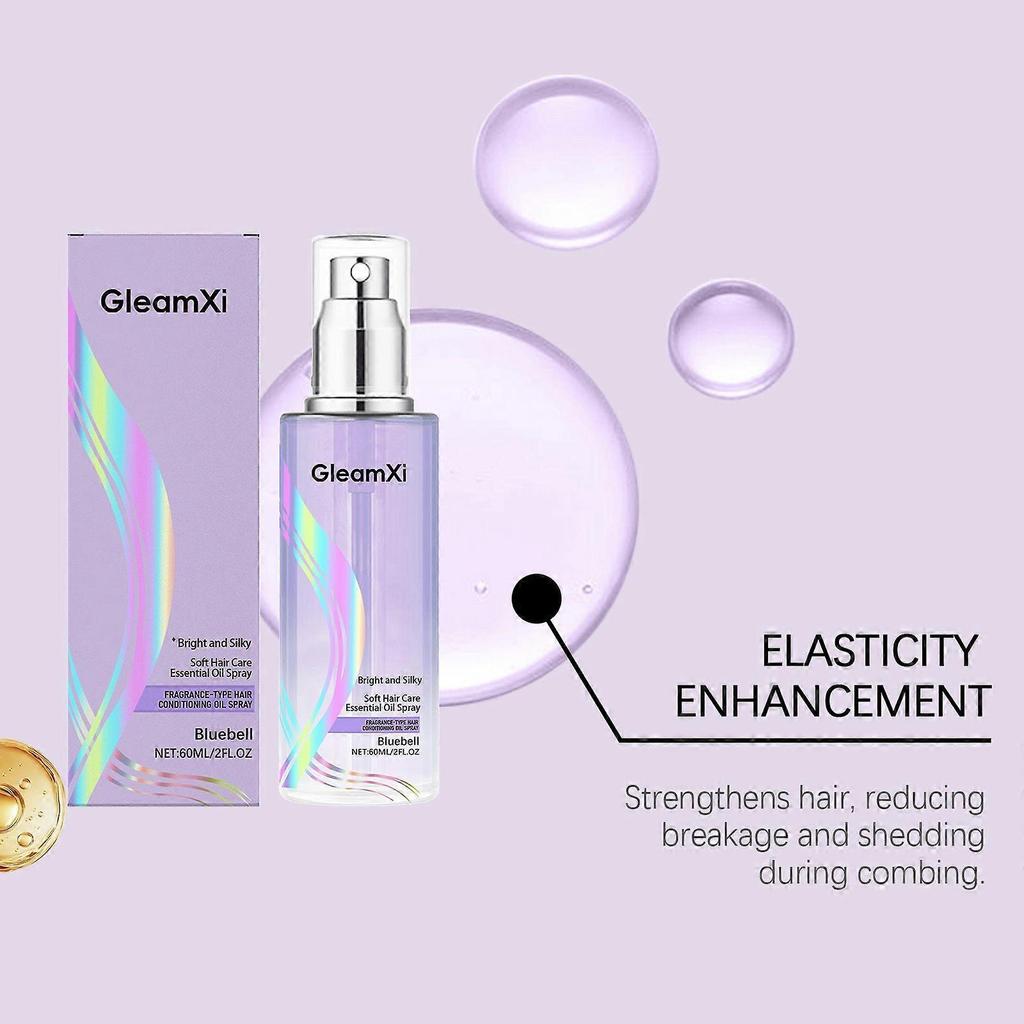 Limited time!!Gleamxi Refreshing Hair Care Essential Oil Spray (Blue Wind Bell) Nutrition Moisturizing Hair Care Hair Smooth Hair Shiny