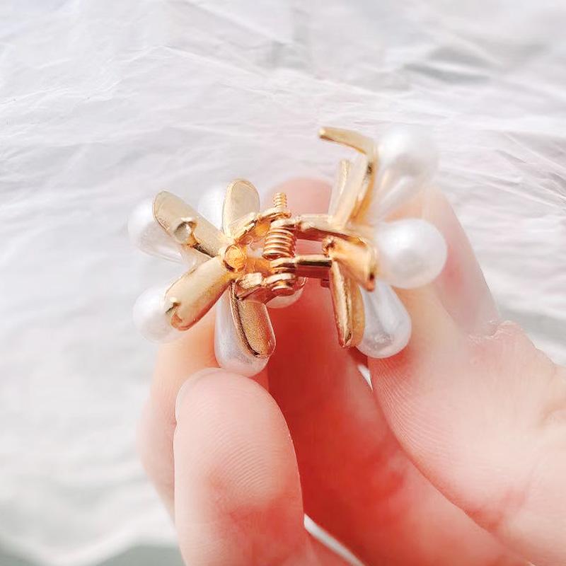 6Pcs Pearl Hair Clip Mini Hair Claw Crab Women Sweet Cute Elegant Hairpin Hairclips Styling Women Hair Accessories