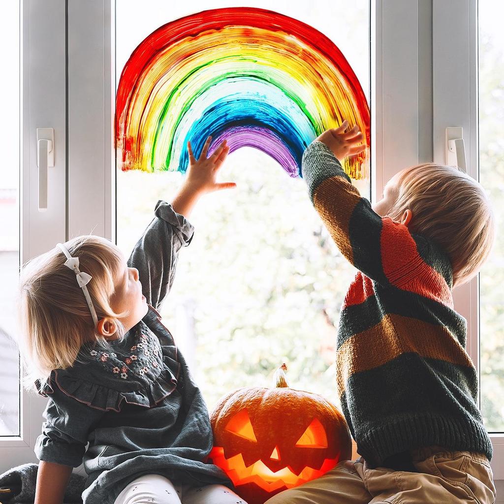 Декоративные наклейки на стену Креативные наклейки на стену Двусторонние визуальные радужные электростатические наклейки на оконное стекло Домашний ландшафт