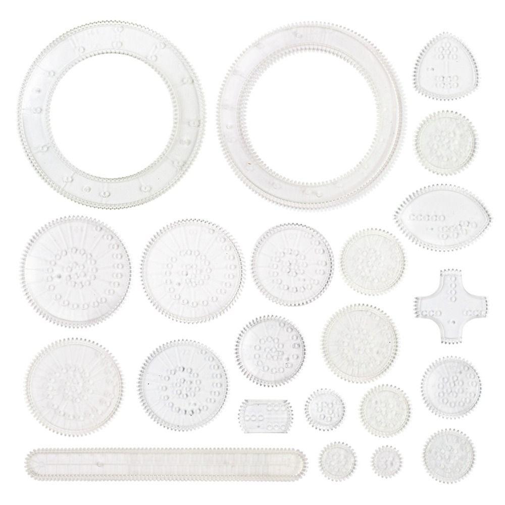 5/12/22PCS Plastic Spirograph Special Shaped Stationery Drawing Ruler Geometric Ruler School Office