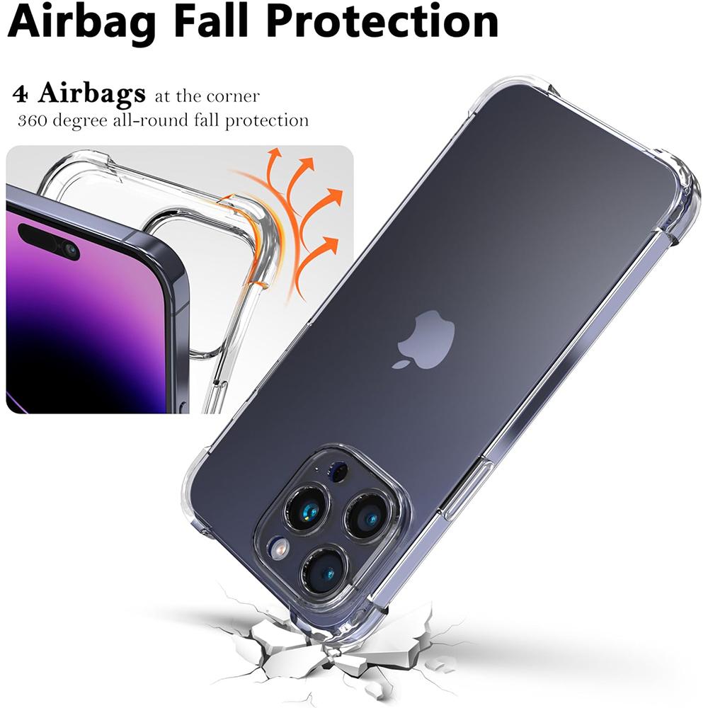 Противоударный чехол Airbags для iPhone 16E 16 E 15 Pro Max 14 Plus 13 Mini 12 11 X Xs Xr Se 2022 2020 7 8 6 6S 16Pro Crystal Clear Phone Cover Аксессуары