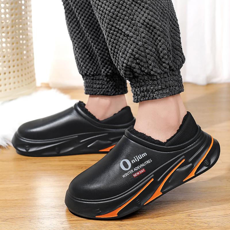 Зимние мужские теплые тапочки Хлопковые тапочки На каблуке Уличные Домашние Теплая обувь Мужские Домашние Тапочки Плюшевые Теплые Тапочки 38-45