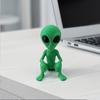 3D-печатная статуэтка инопланетянина, Научно-фантастическая скульптура инопланетянина на НЛО, Забавная сидящая фигурка инопланетянина, Креативное украшение для дома, офиса, рабочего стола, полки, рабочей станции, кофе