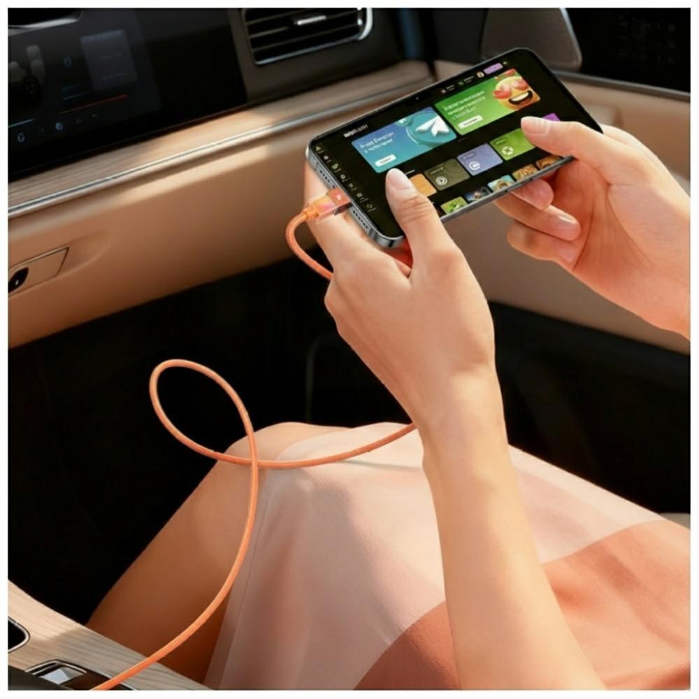 USAMS U93 30W USB-C to Lightning Cable 1.2m Orange