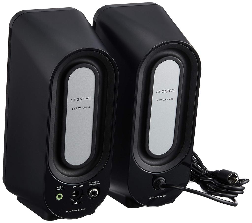 Креативная беспроводная настольная стереосистема Creative T12 с Bluetooth и аналоговым входом, компактная и мощная, с BassFlex SP-T12W, дизайн,