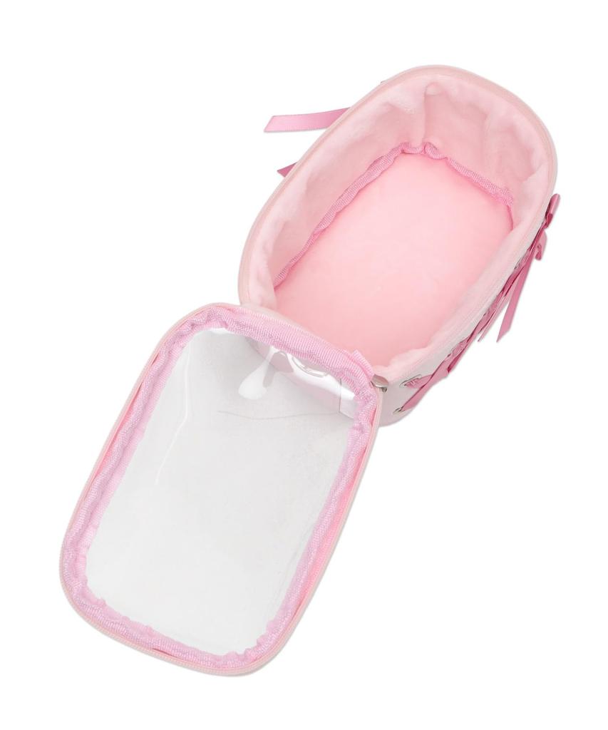 WEGO Side Lace-Up Plush Pouch, Perfect for Oshikatsu, Live Merchandise, Cute Gift, Women's, Size F, Black